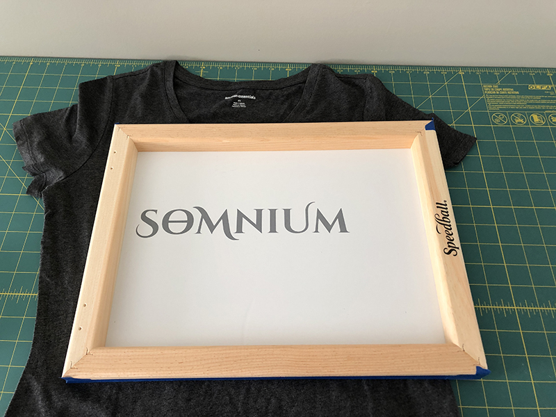 Align the screen printing frame on your shirt